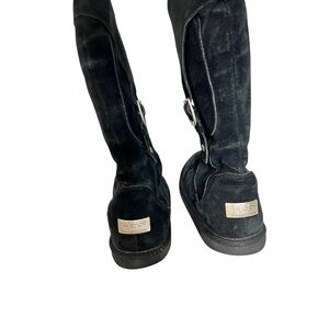 UGG Australia Black Suede Buckle Boots